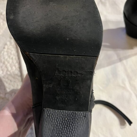 ACNE Pistol Matte Black Leather Ankle Boot - size 37 - Picture 5 of 5